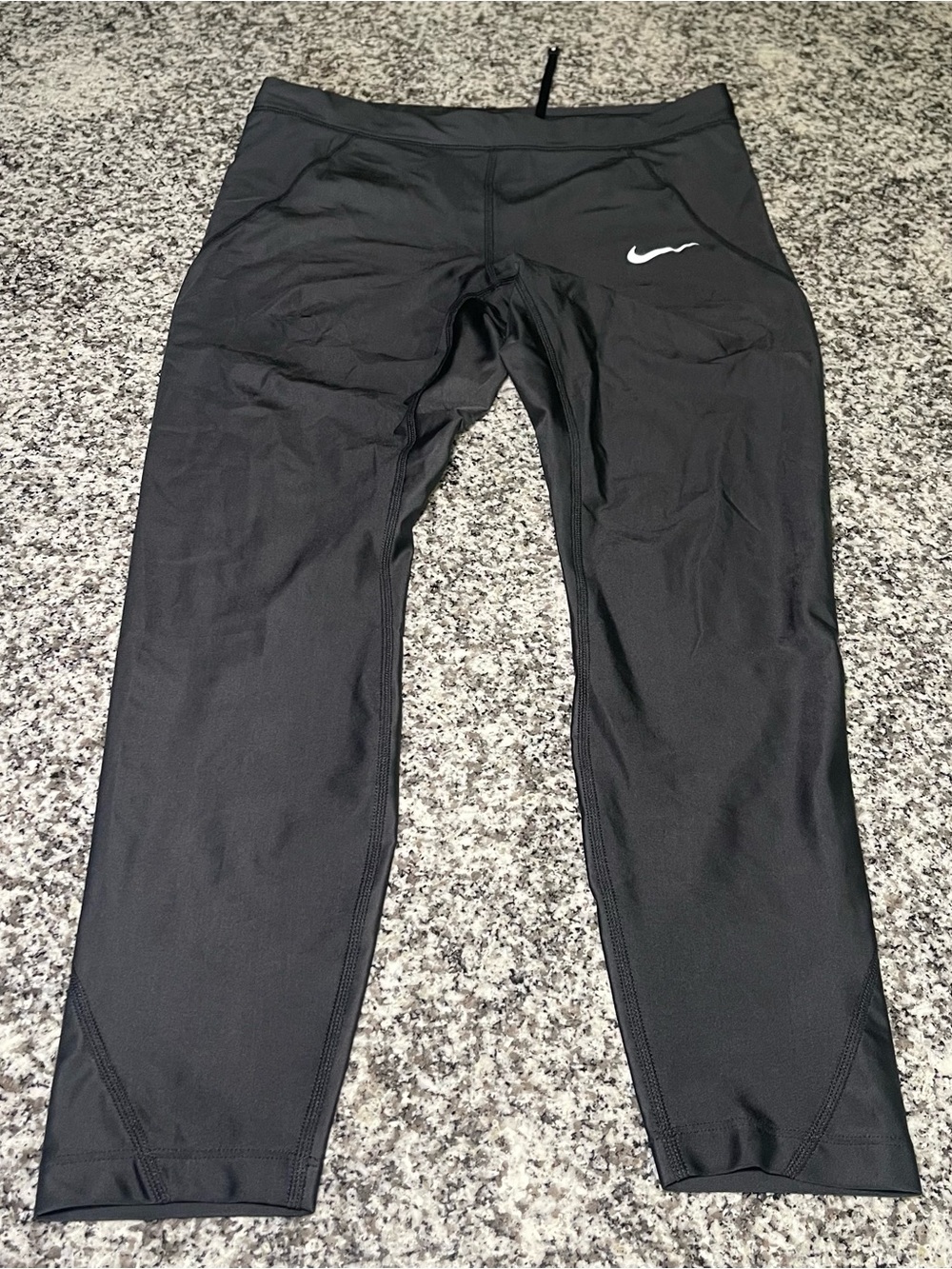 Nike running dri-fit women’s large black compression leggings gym workout